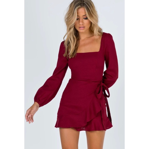 Princess Polly Dresses Princess Polly The Villa Linen Blend Square